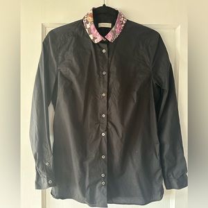 Paul Smith floral collar blk button down